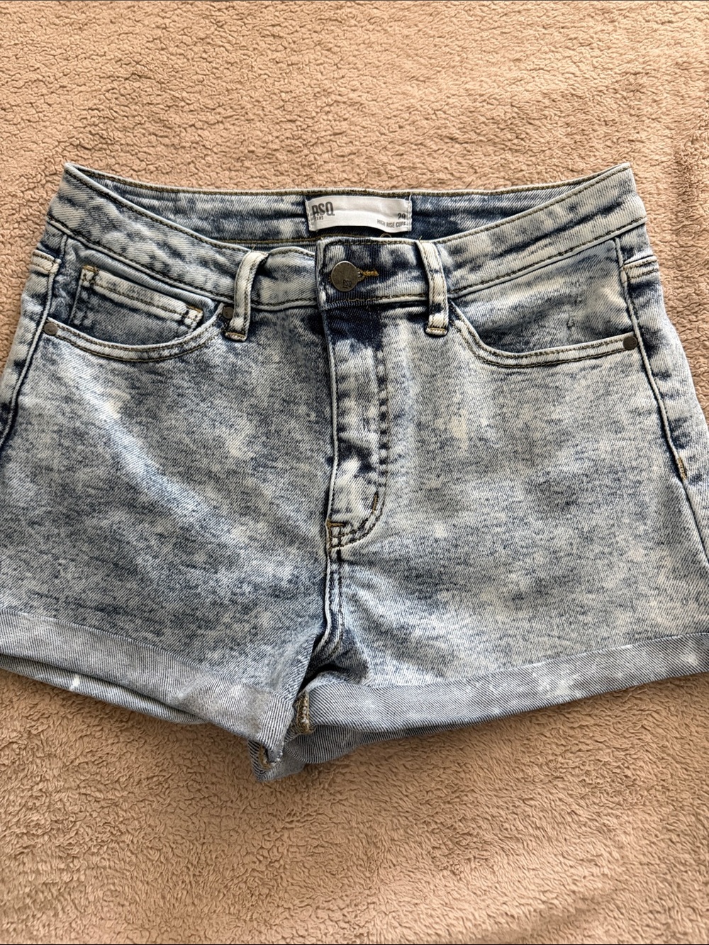 RSQ Light Acid-Wash Denim Shortalls